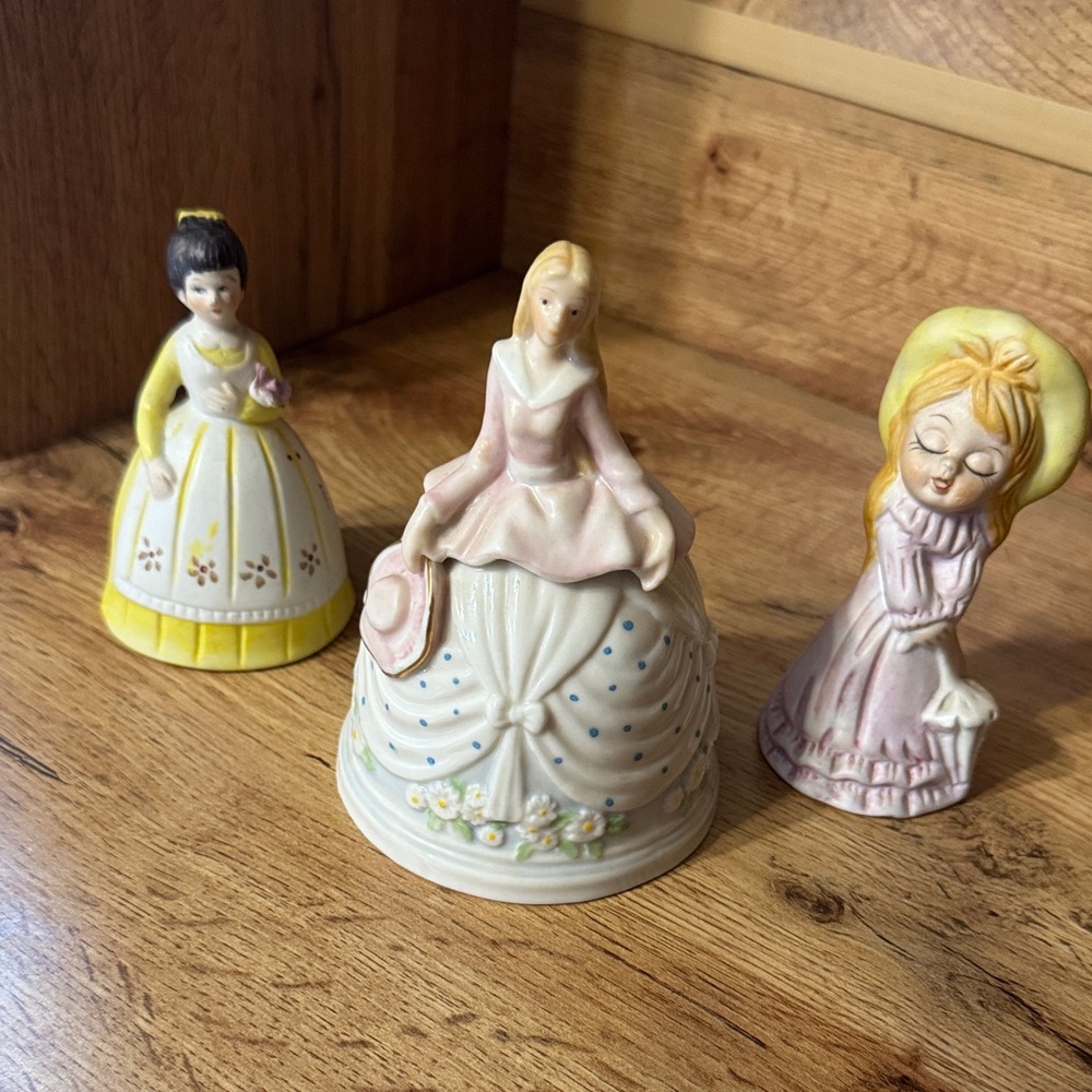 A.L.C. Ceramic Figurine Trio - Pink, Yellow, Cream